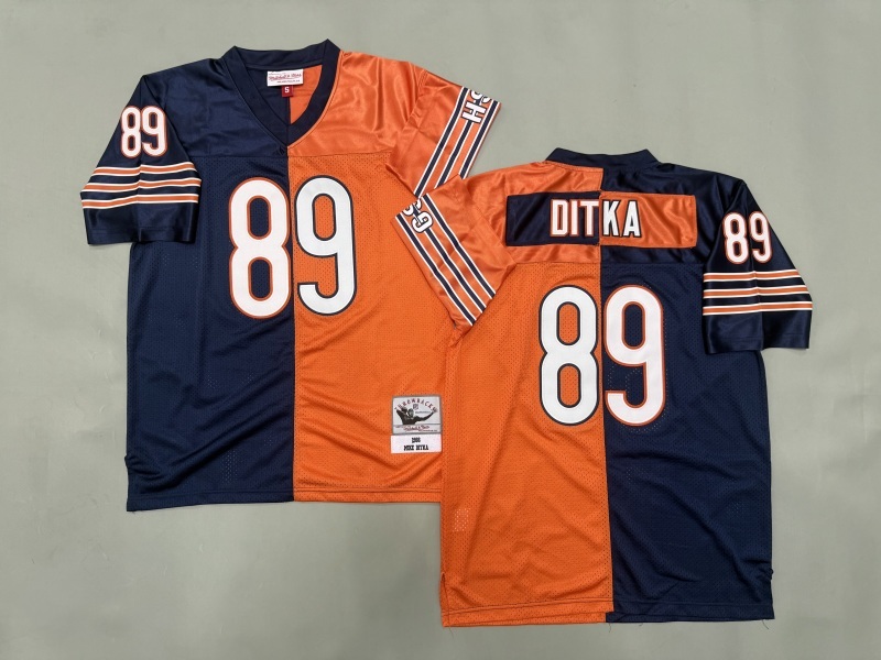 Men 2025 Nike Chicago Bears #89 Ditka blue orange Throwback Limited NFL Jersey style 001